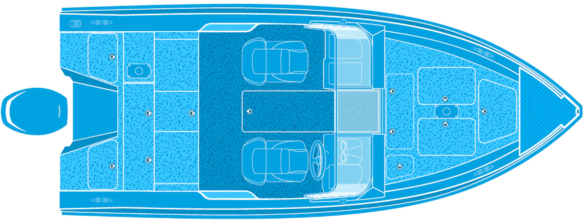 Extended stern casting platform with  jump seats