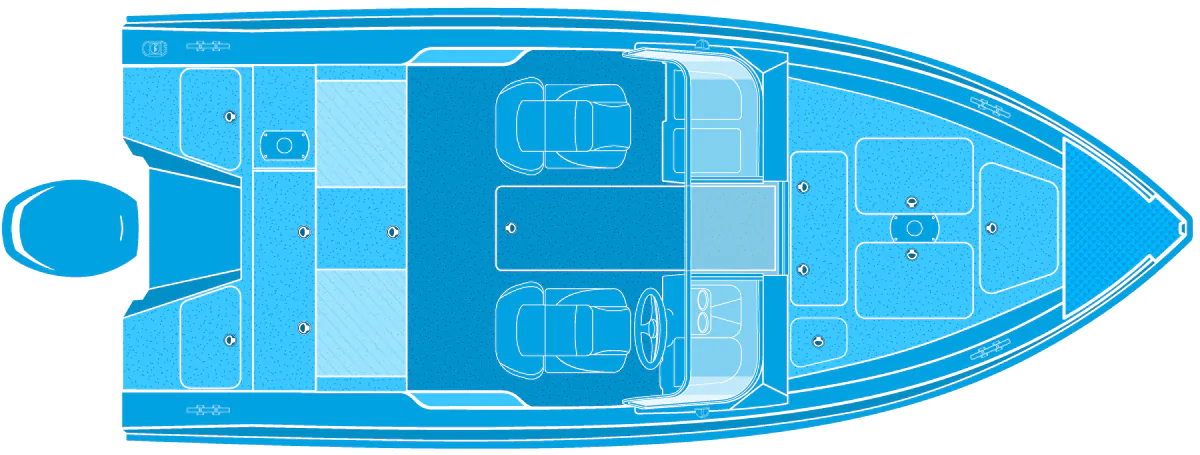 Lockers hidden under aft seats